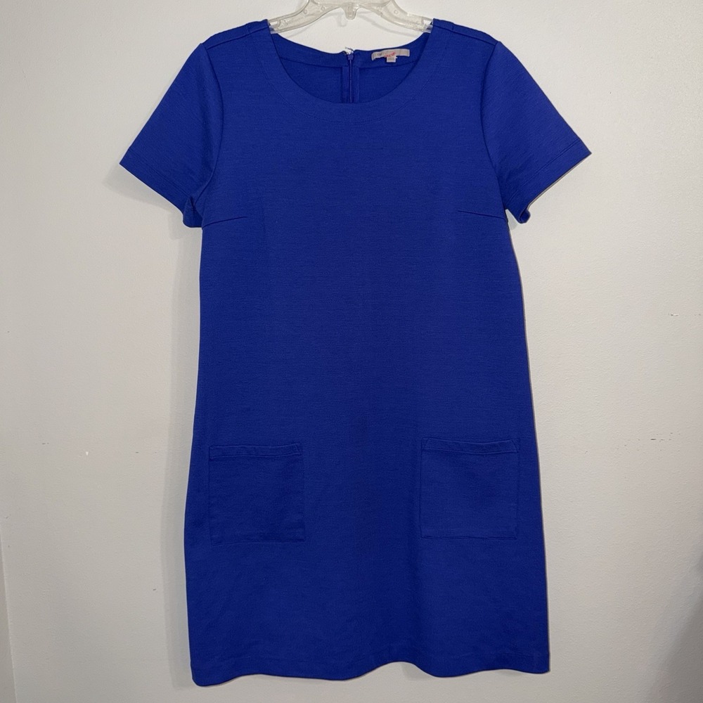 GAP Womens Shift Dress Purple Knee Length Short Sleeve Pockets Casual Work Large